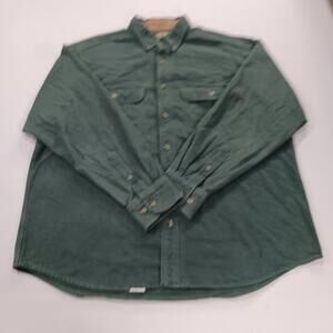 Cabela’s Deerskin Soft Chamois Cloth Men’s L Green Cotton Short Sleeve Shirt